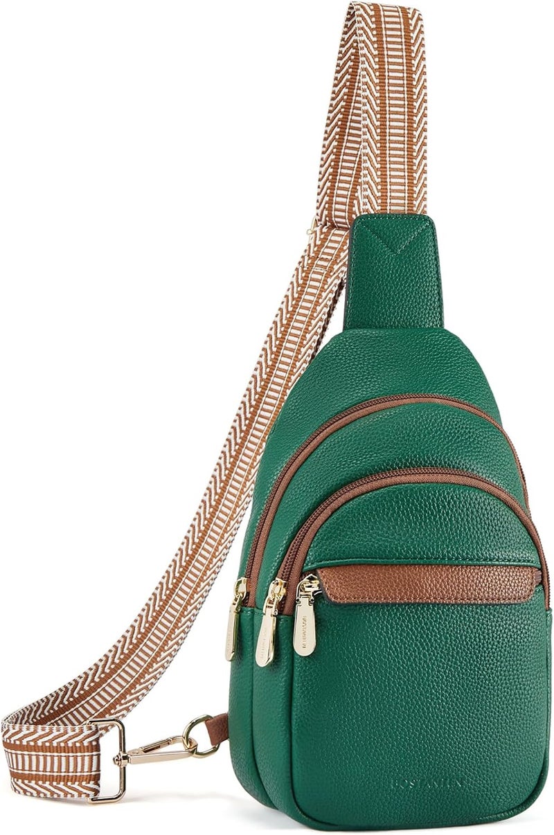 Bostanten Small Sling Bag for Women Leather Crossbody Bags Fanny Pack Chest Bag for Travel - Image 1